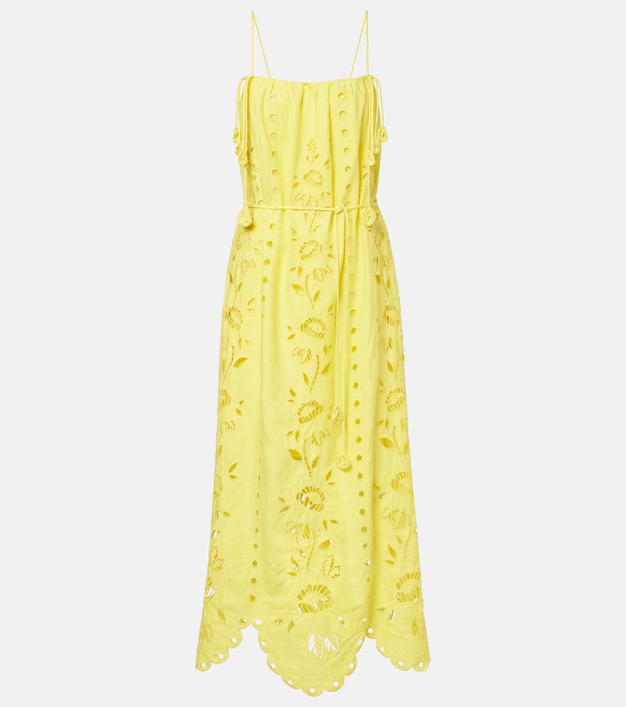 Richelieu linen-blend maxi dress