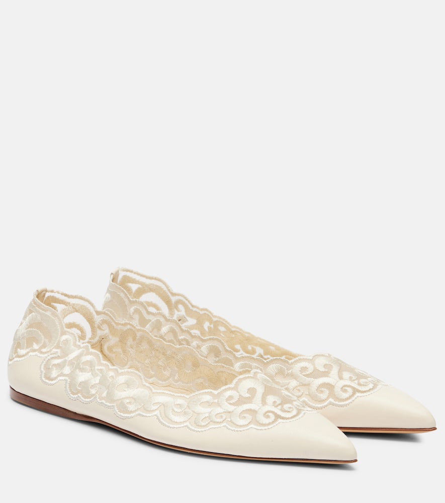 Gabriela Hearst Ziva Flat Shoe In Ivory Nappa Leather In White