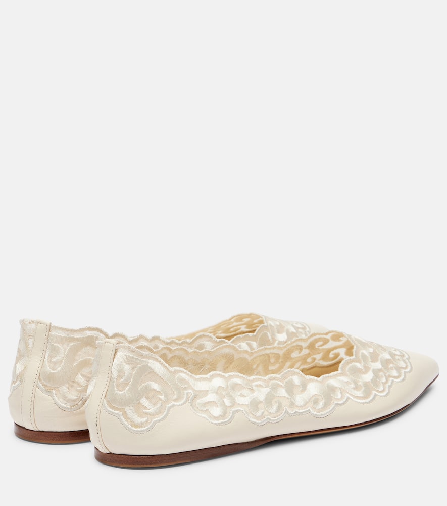 Gabriela Hearst Ziva Flat Shoe In Ivory Nappa Leather In White