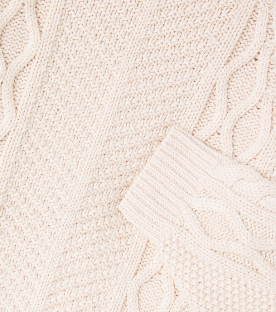 Liewood Callio Cable-knit Wool And Cotton Sweater In Neutral