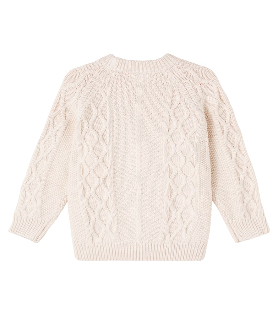 Liewood Callio Cable-knit Wool And Cotton Sweater In Neutral
