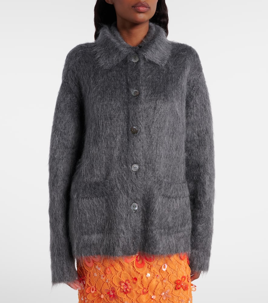 Gucci Mohair-blend Cardigan In Black