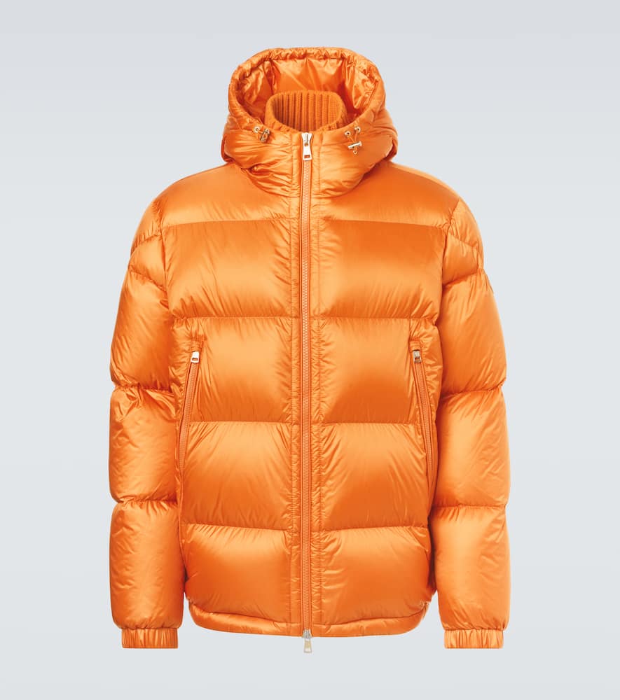 Moncler Snap Button Short Jacket In Orange