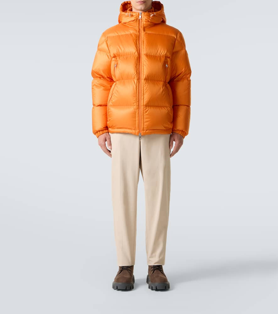 Moncler Snap Button Short Jacket In Orange