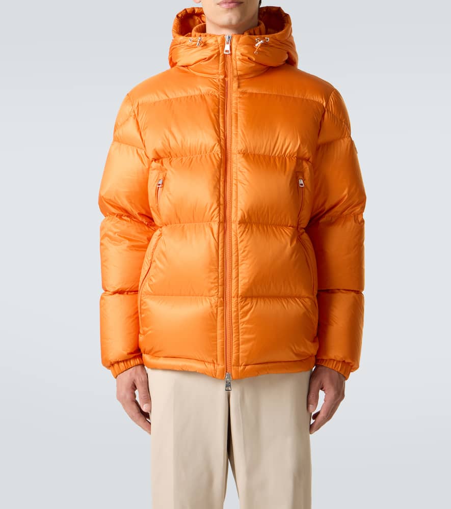 Moncler Snap Button Short Jacket In Orange