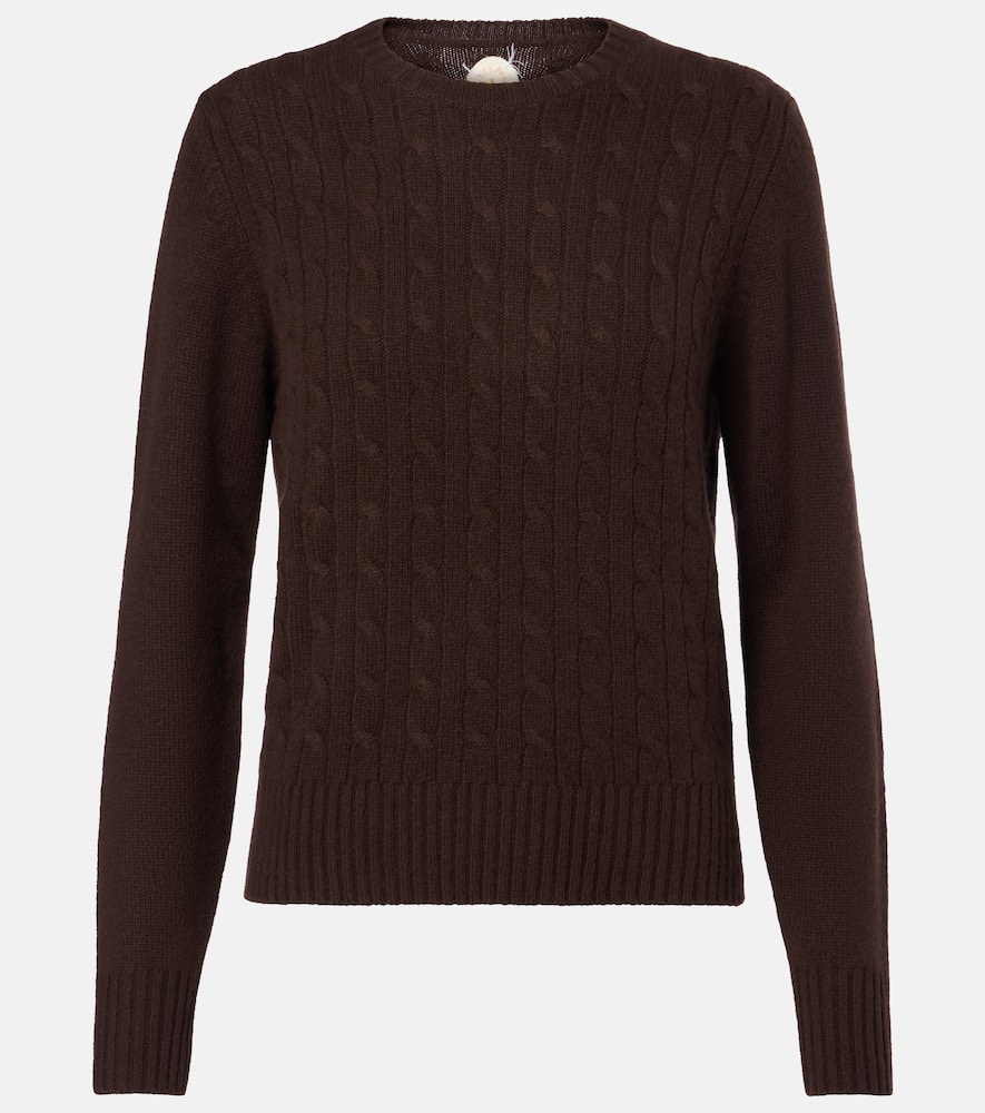 Cable-knit cashmere-blend sweater