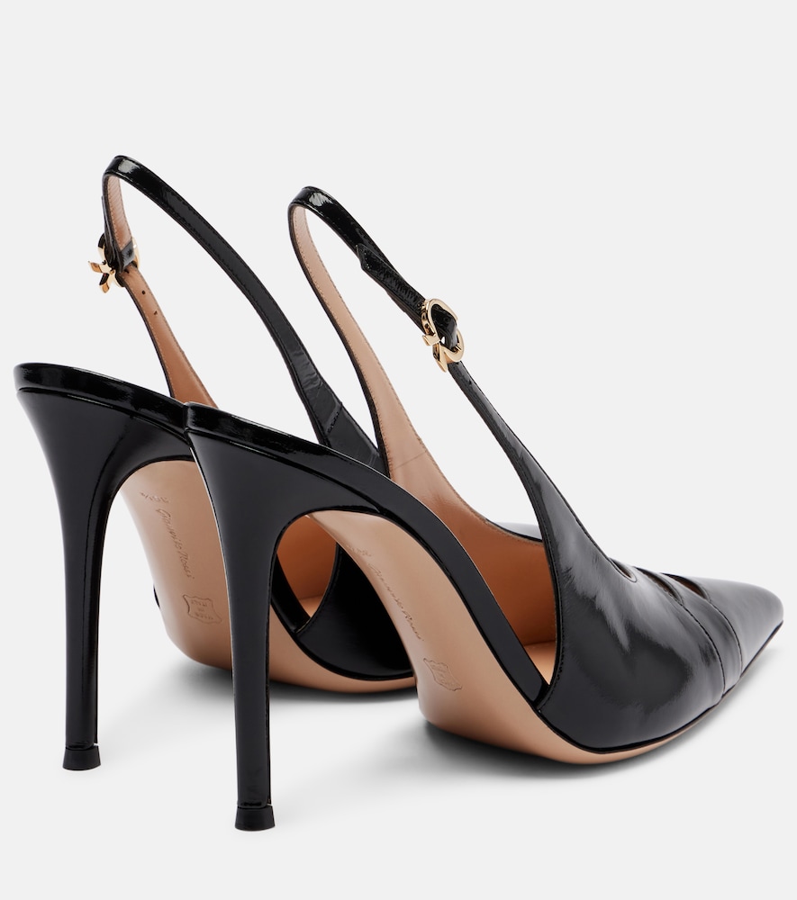  Gianvito Rossi Gianvito Rossi Patent Leather Slingback Pumps 