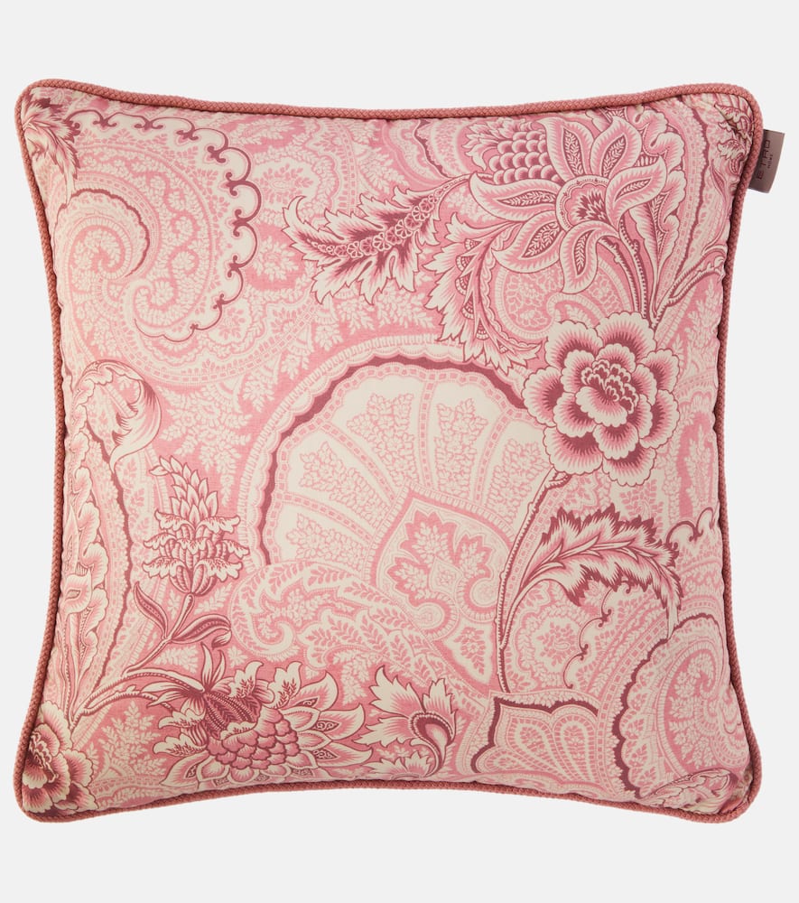 Etro Pegaso Floral Cotton Cushion In Multi
