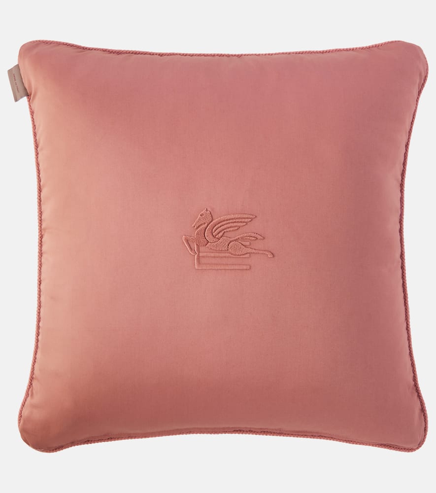 Etro Pegaso Floral Cotton Cushion In Multi