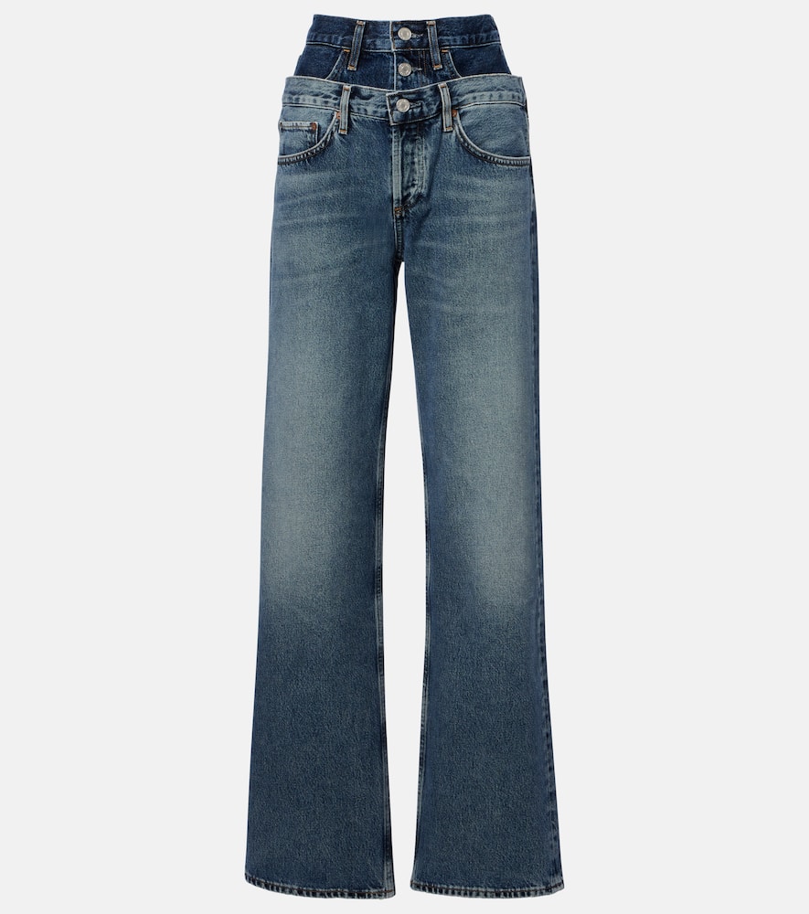 Agolde Elson High-rise Wide-leg Jeans In Blue