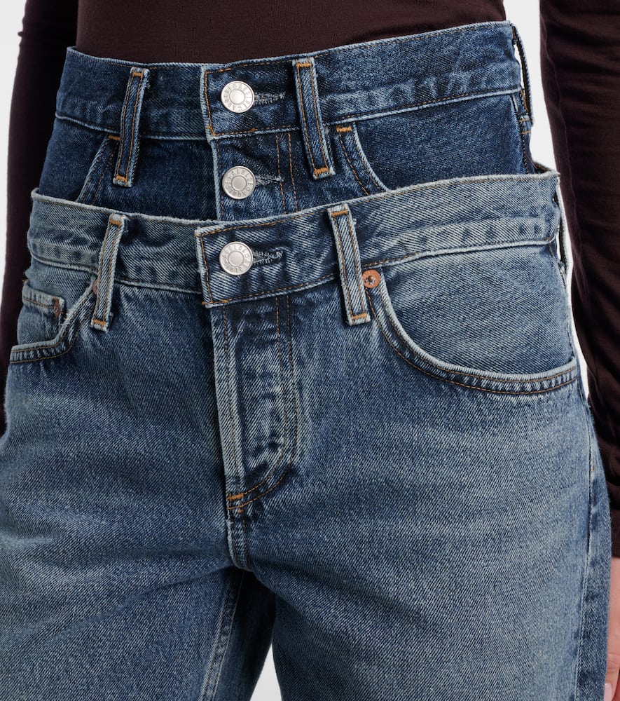 Agolde Elson High-rise Wide-leg Jeans In Blue