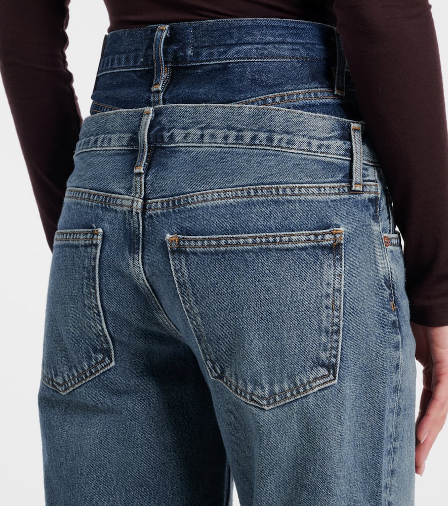 Agolde Elson High-rise Wide-leg Jeans In Blue