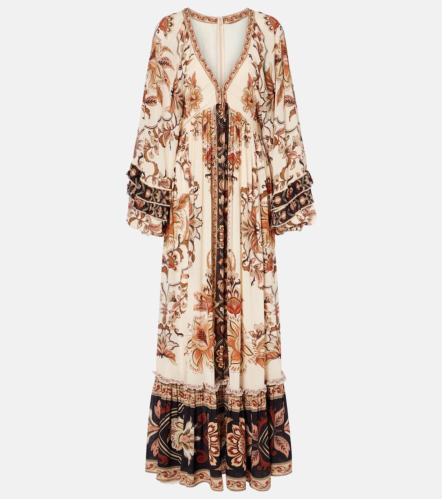 Farm Rio Majestic Garden Maxi Dress In Brown