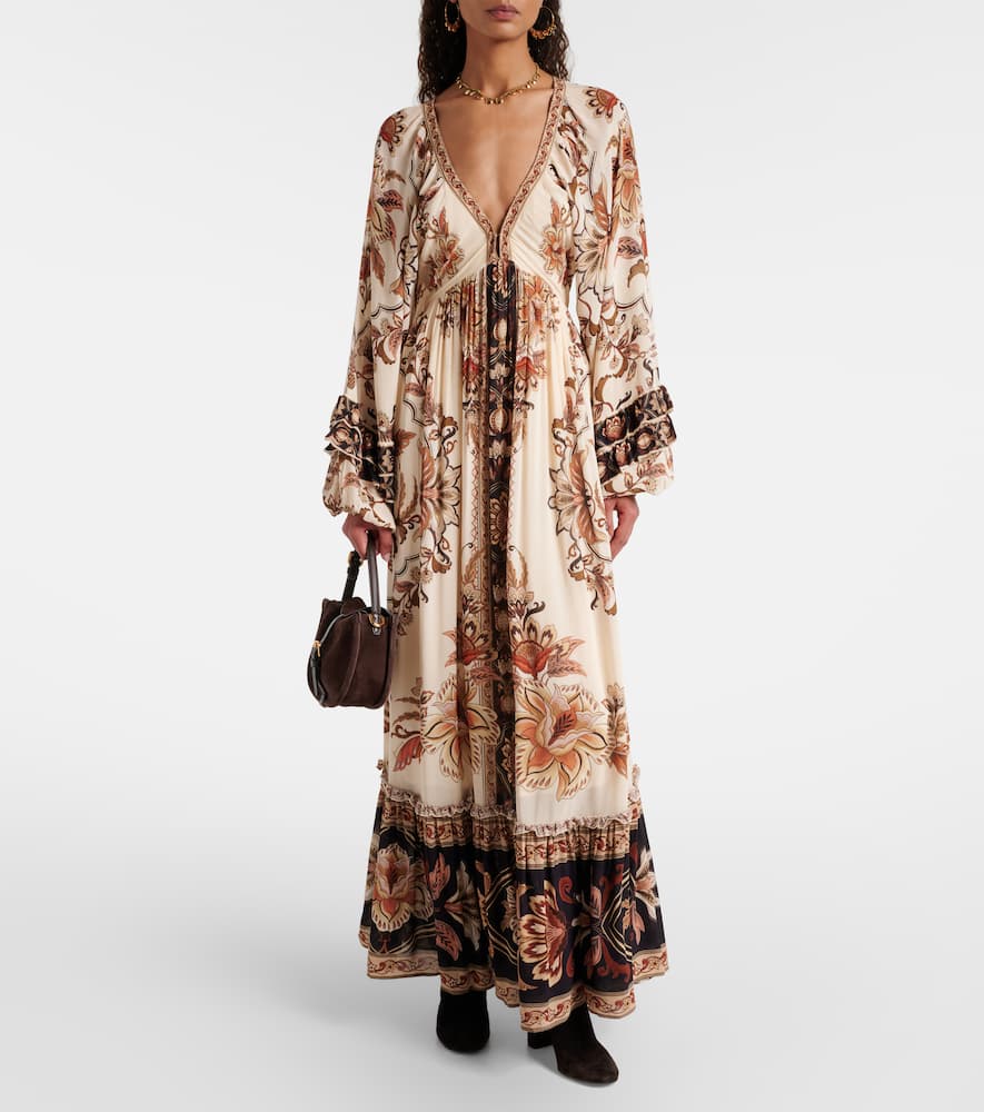 Farm Rio Majestic Garden Maxi Dress In Brown