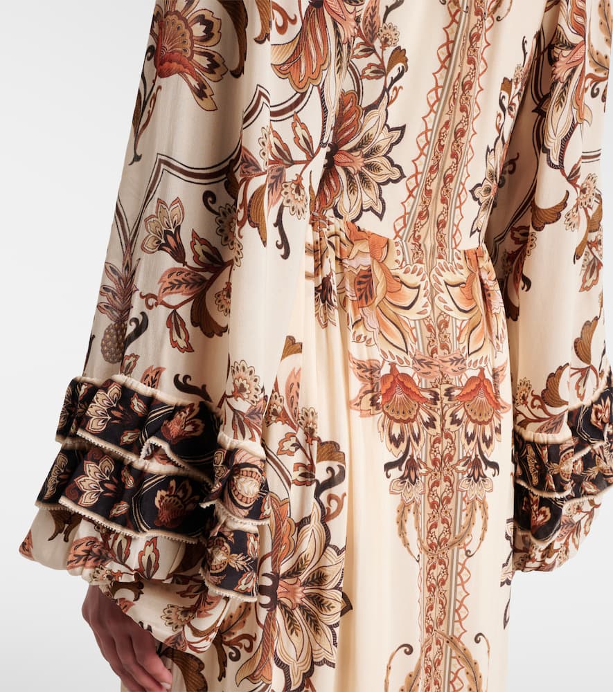 Farm Rio Majestic Garden Maxi Dress In Brown