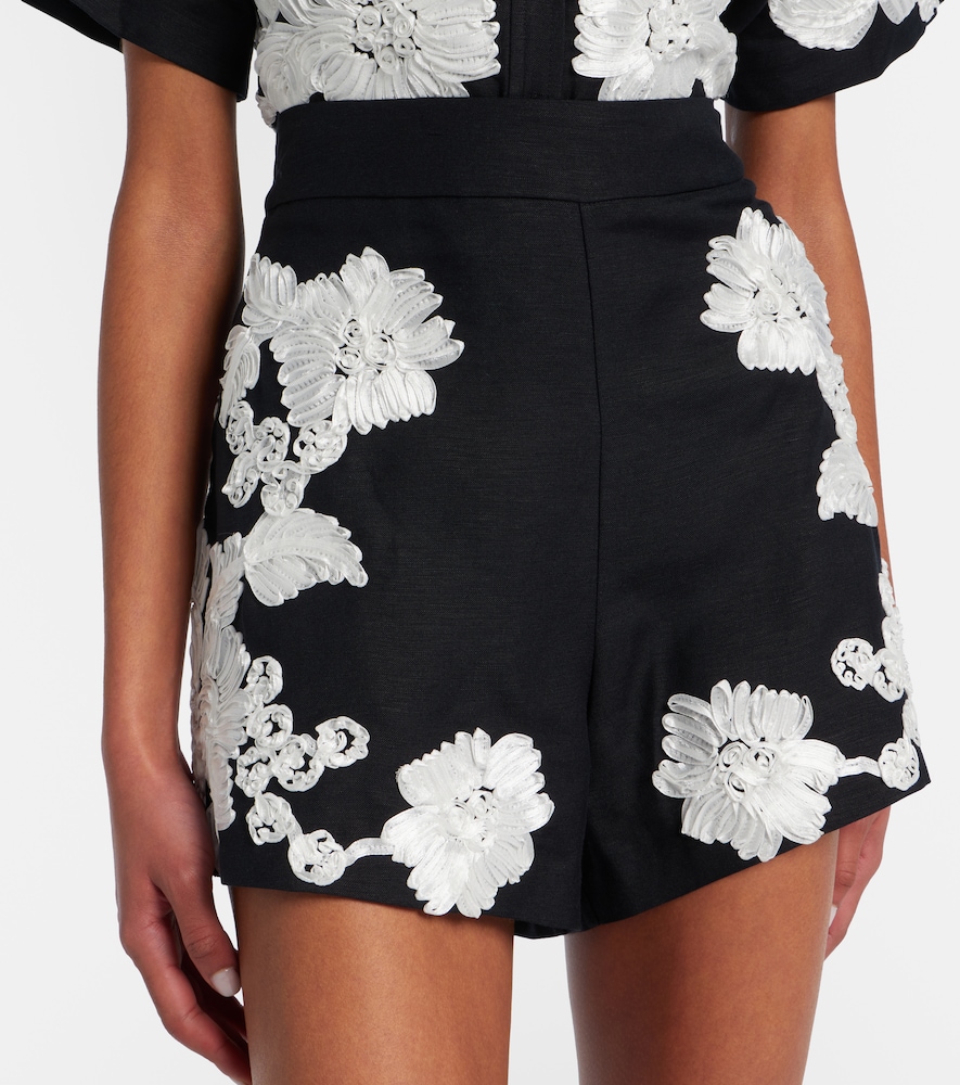  Simkhai Simkhai Sammi Embroidered Linen-blend Shorts 