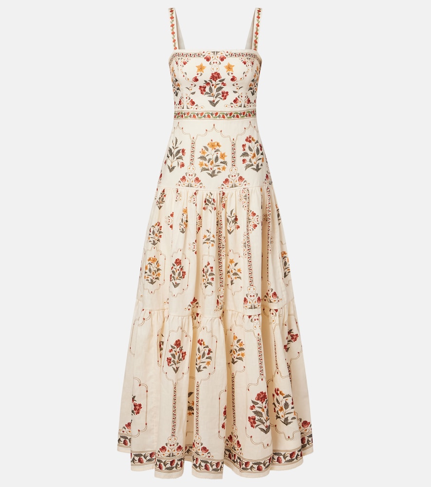 Agua By Agua Bendita Floral Linen Maxi Dress