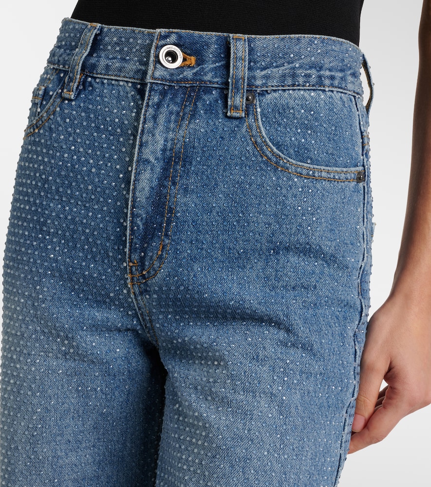 Embellished High-Rise Straight Jeans