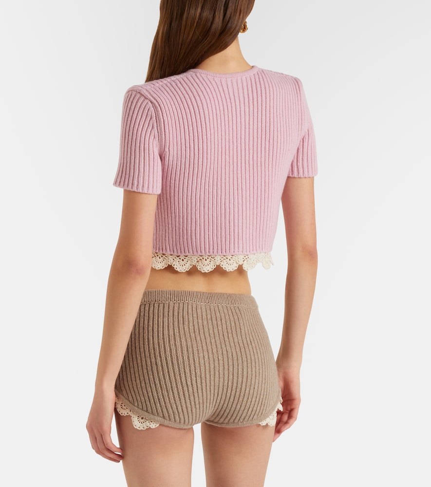  Magda Butrym Magda Butrym Crochet-trimmed Cashmere Shorts 