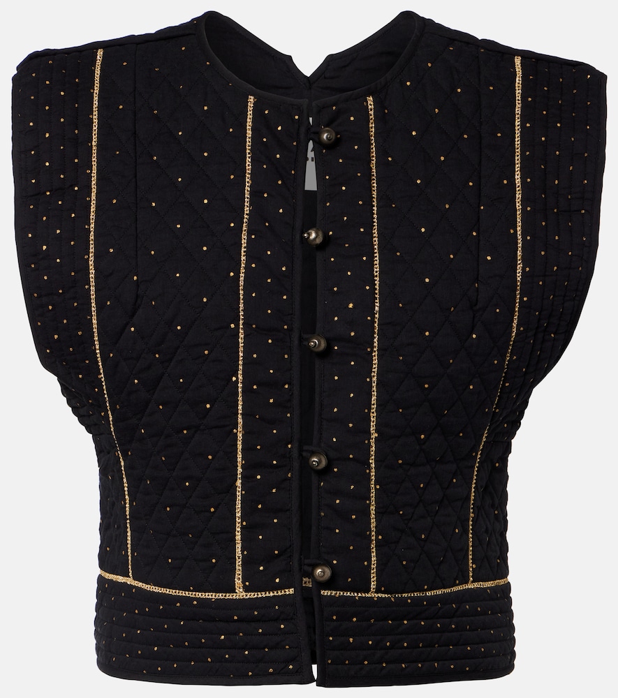Marant Etoile Volana embellished cropped cotton vest