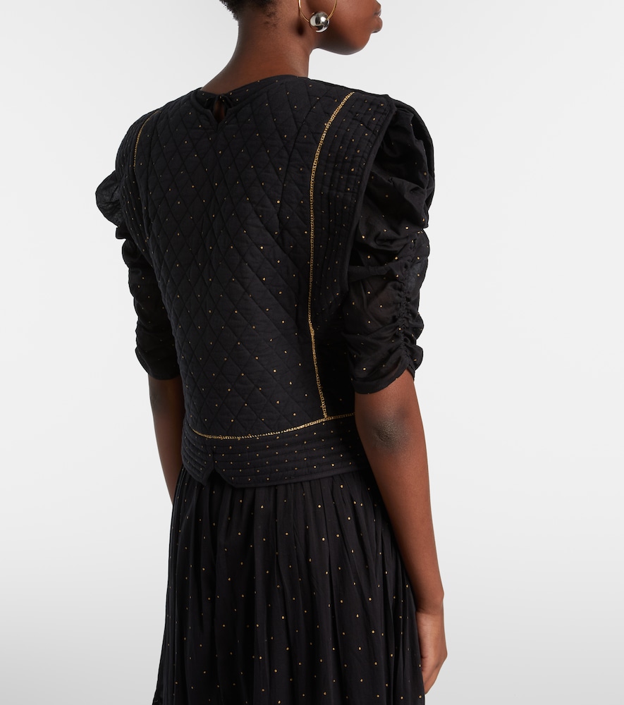  Marant Etoile Marant Etoile Chaleco Acolchado Volana De Algodón Con Lunares 