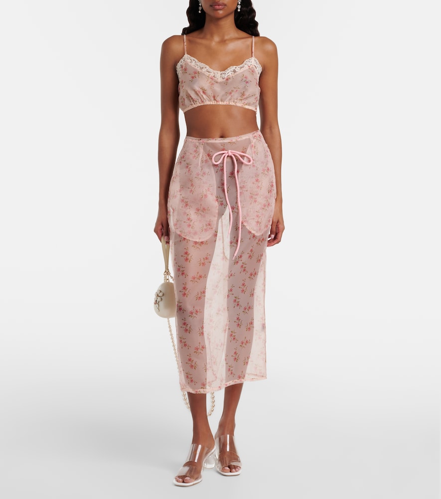 Simone Rocha Floral midi skirt