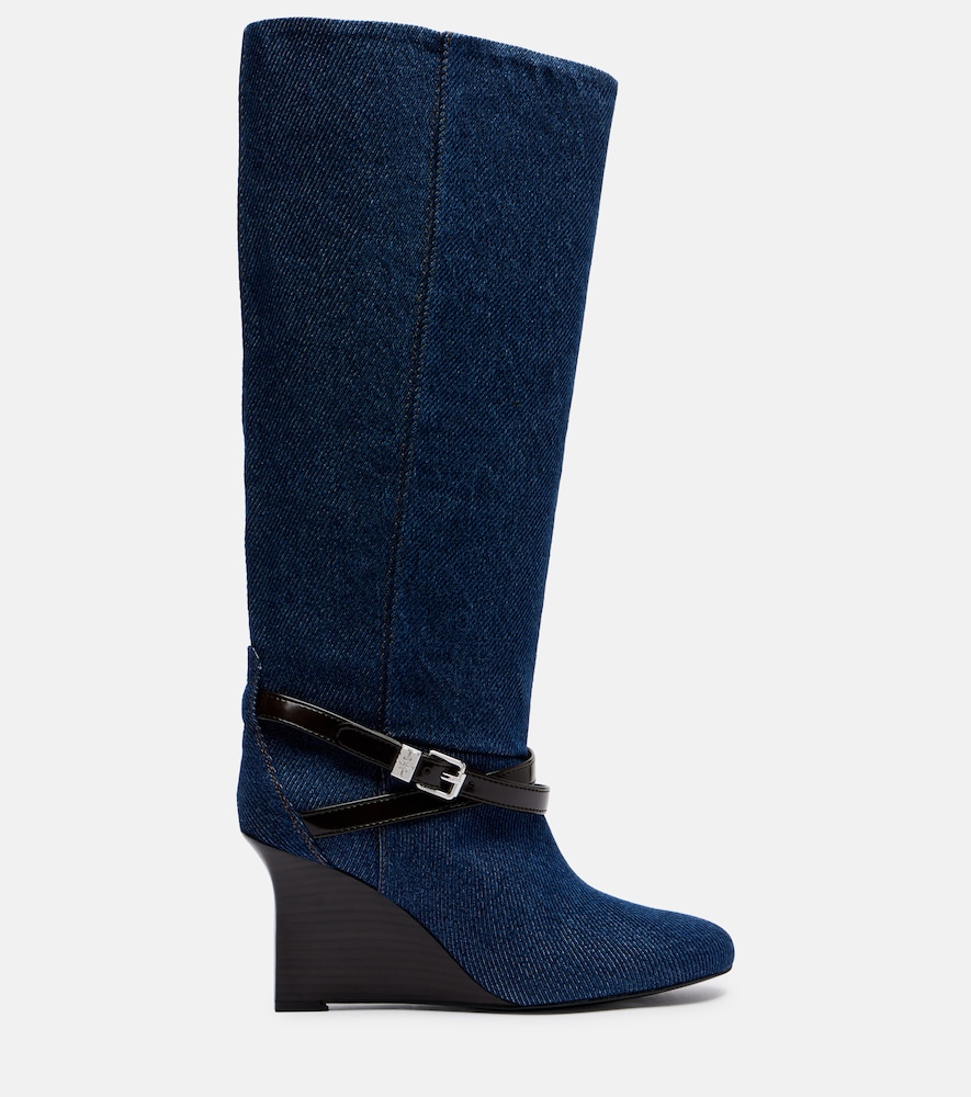  Ganni Ganni Wedge-stiefel Kat Aus Denim 