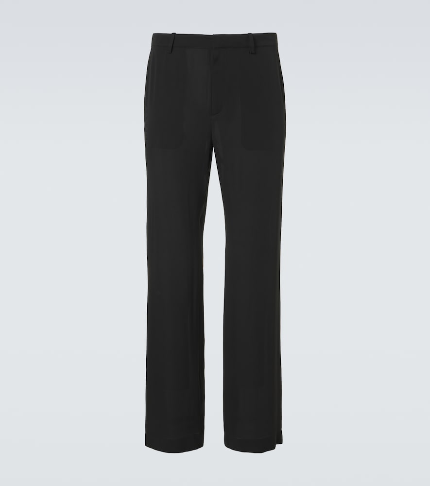 Gucci Uomo Pantaloni A Gamba Larga In Georgette Di Seta Nero It Taglia 52- Mytheresa