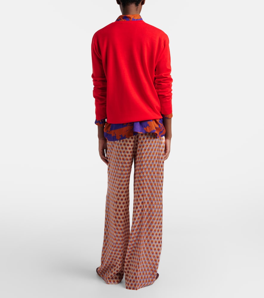  Dries Van Noten Dries Van Noten Polka-dot Silk Wide-leg Pants 