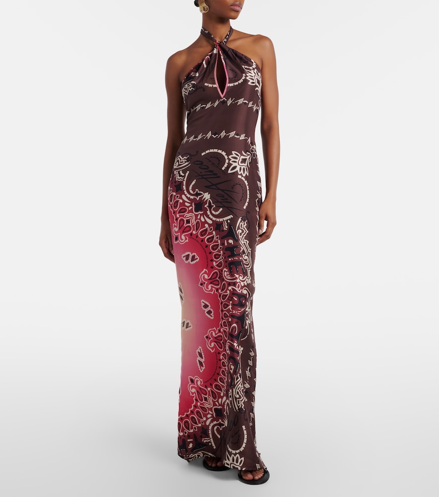 The Attico Printed silk maxi dress