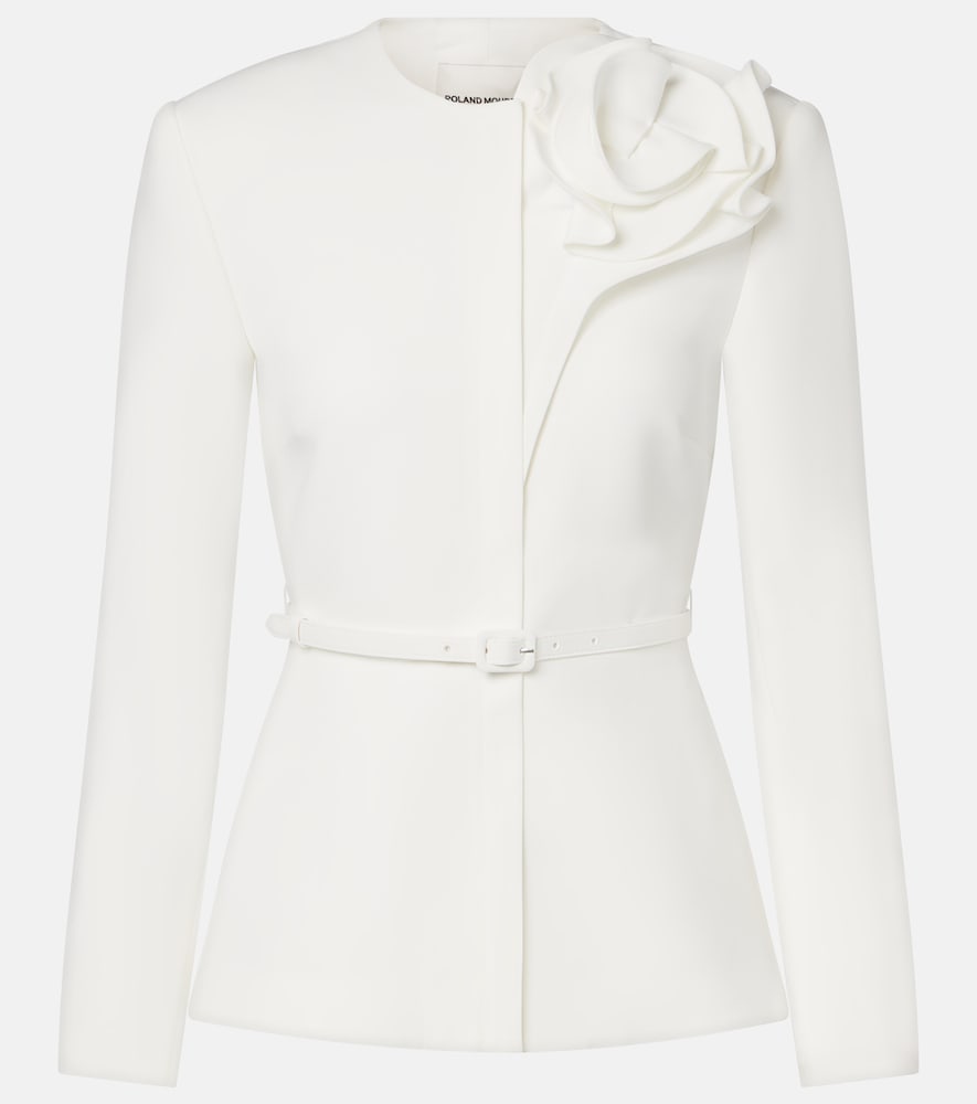 Roland Mouret Floral-appliqué crêpe jacket