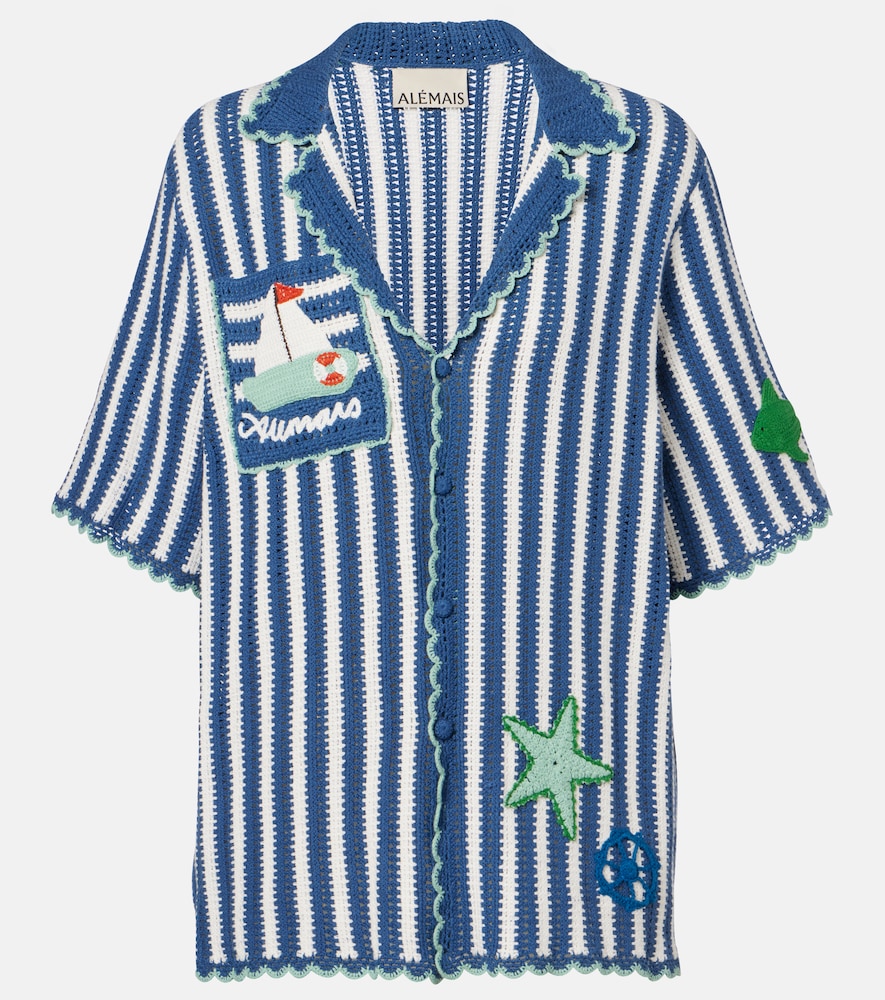 Alemais Alémais Crochet striped cotton shirt