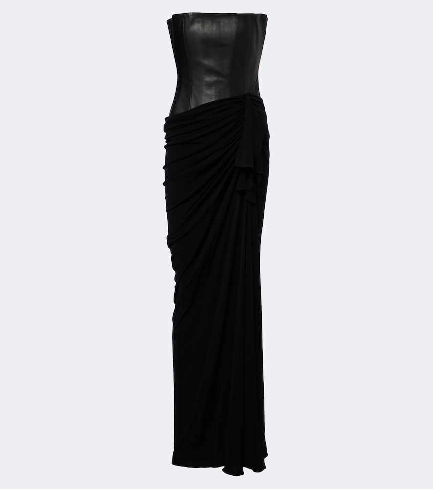 Robe Corset aus Leder und Jersey