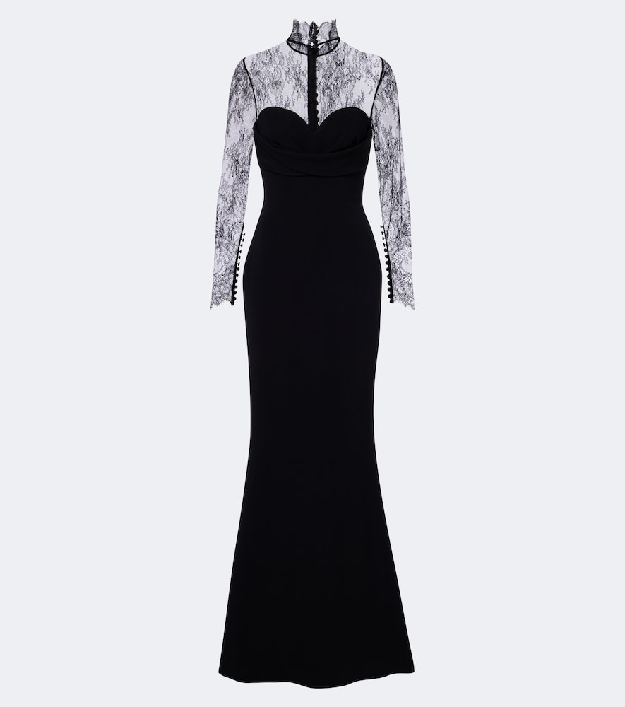 Robe aus Cady mit Spitze