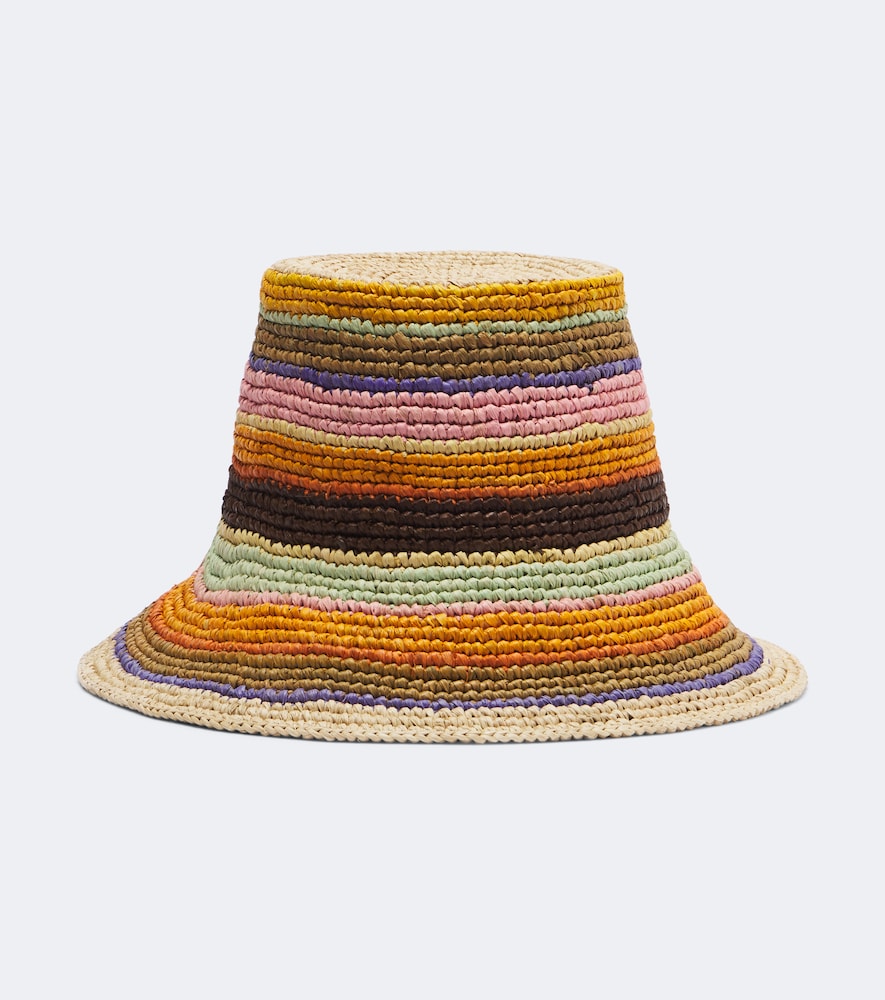 Zimmermann Raffia Striped Bucket Hat In Multicolor