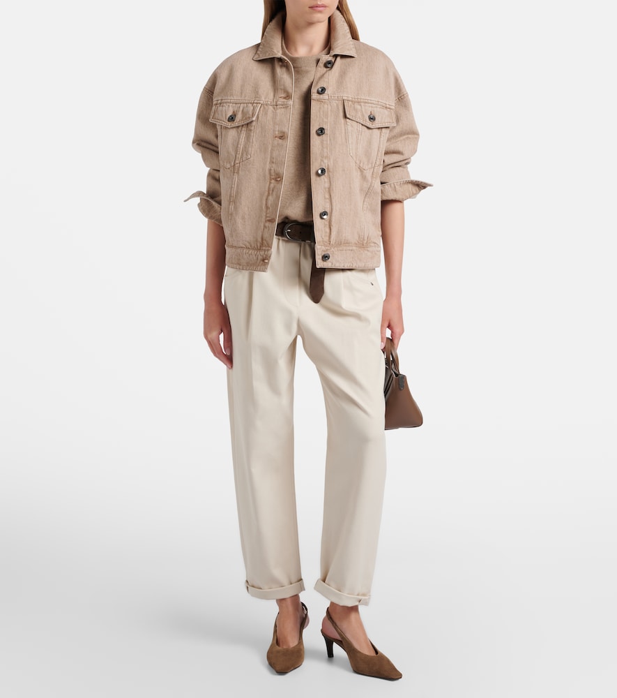 Brunello Cucinelli Monili cotton-blend straight pants