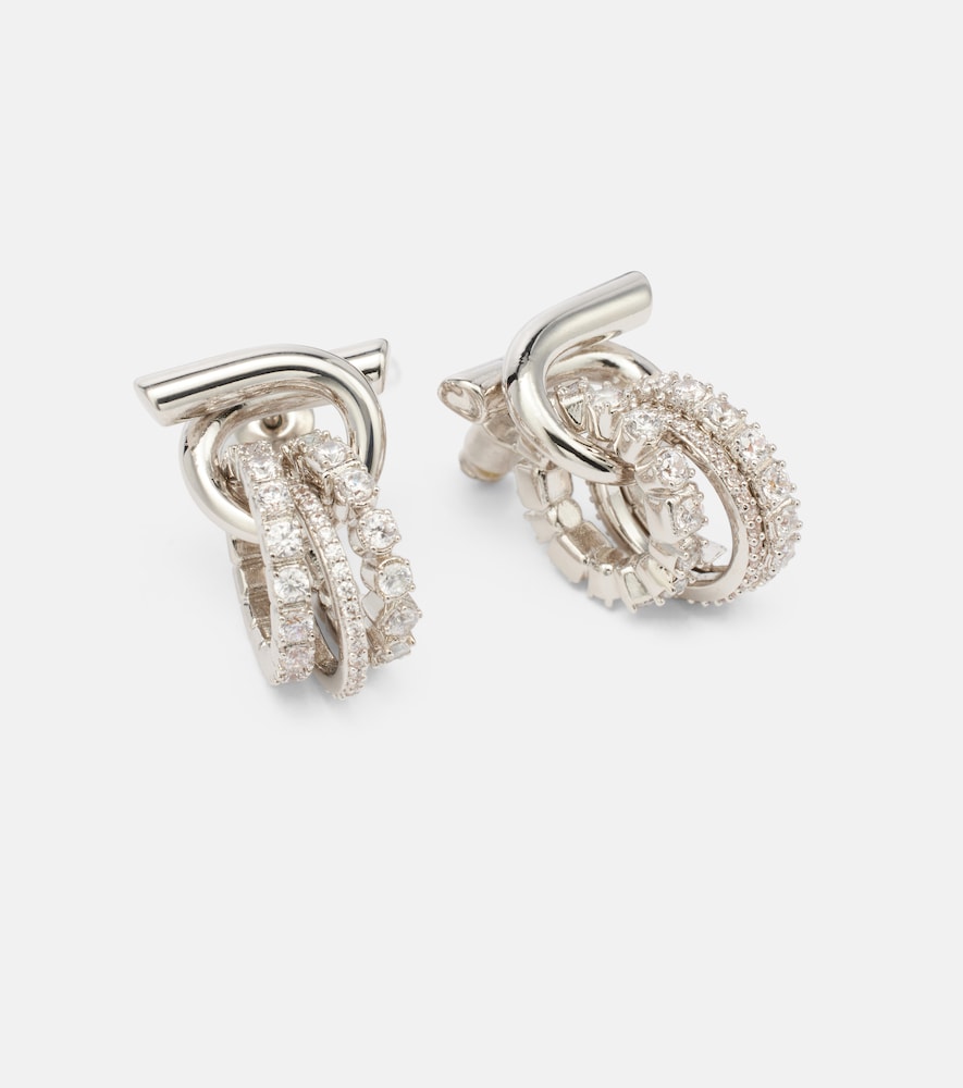  Ferragamo Ferragamo Gancini Crystal-embellished Earrings 