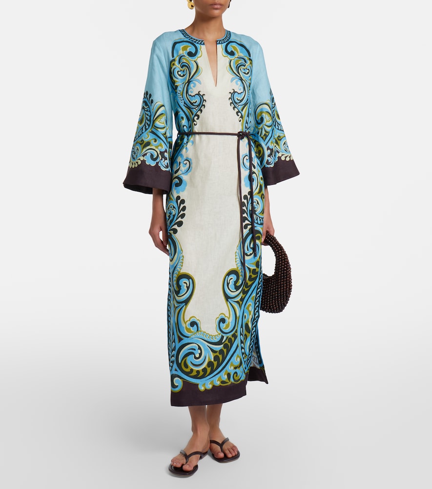 Alémais Natalia printed linen midi dress