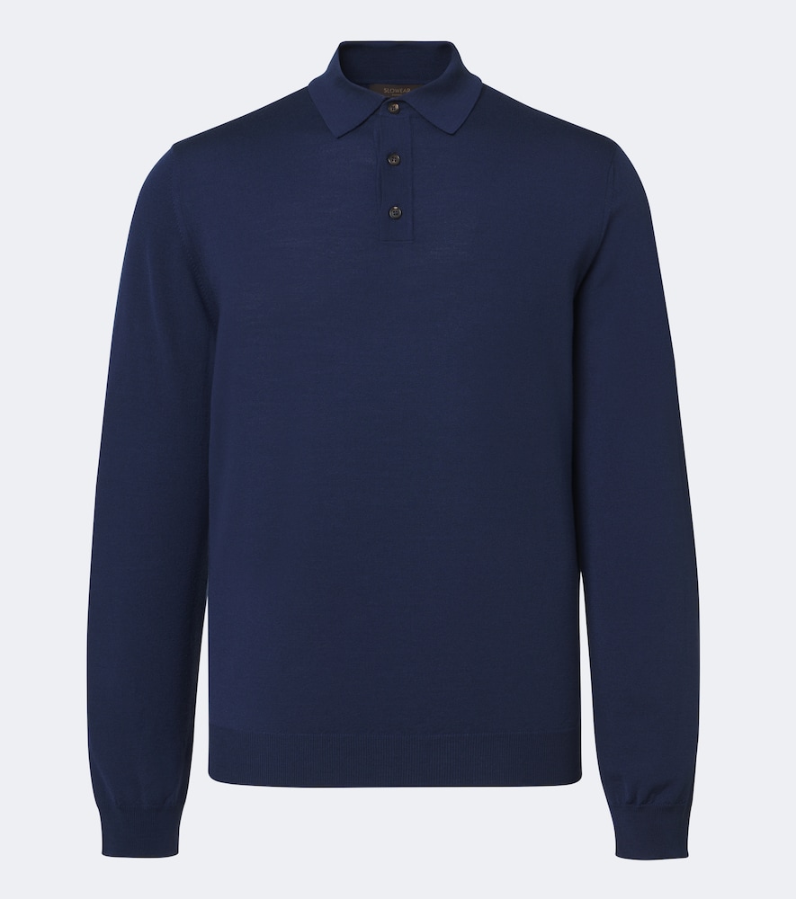 Slowear Men's Blue Wool-Blend Polo Sweater UK Size 36 - Mytheresa