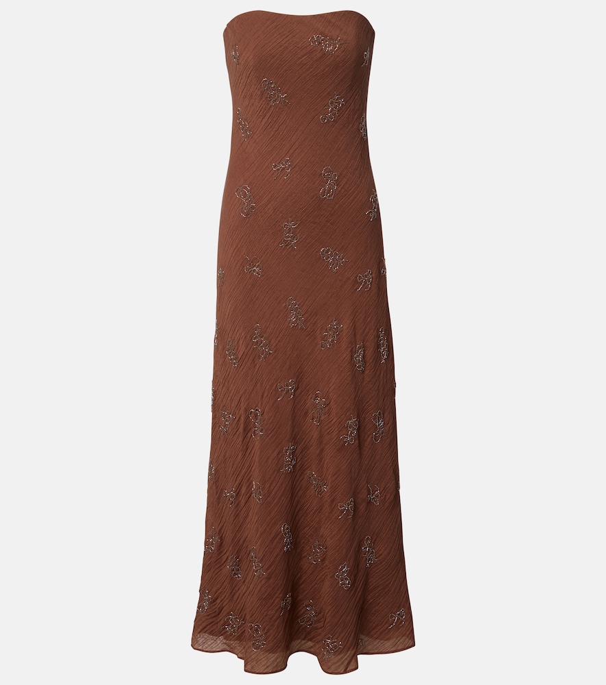 Maxikleid Cassie aus Organza mit Perlen