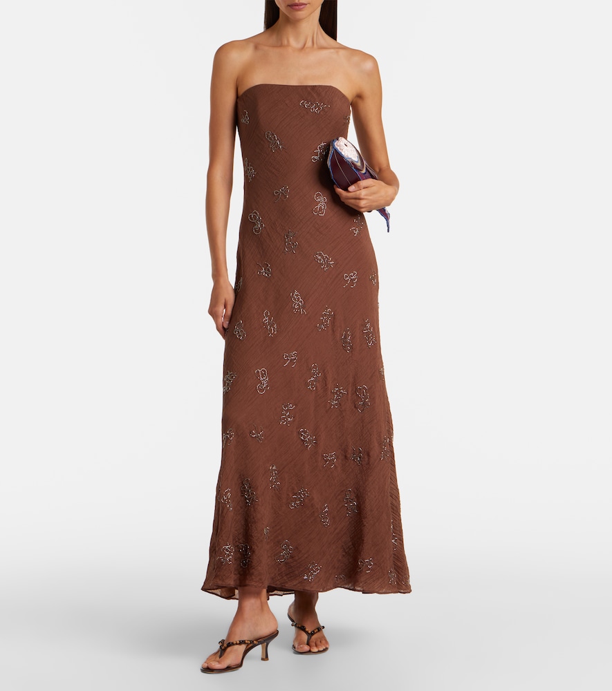 Staud Cassie beaded organza maxi dress