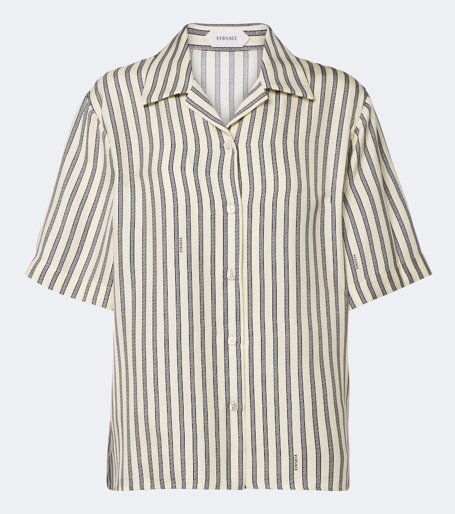 Versace Striped silk bowling shirt | Thumbnail 8 Versace Striped silk bowling shirt | Thumbnail 8