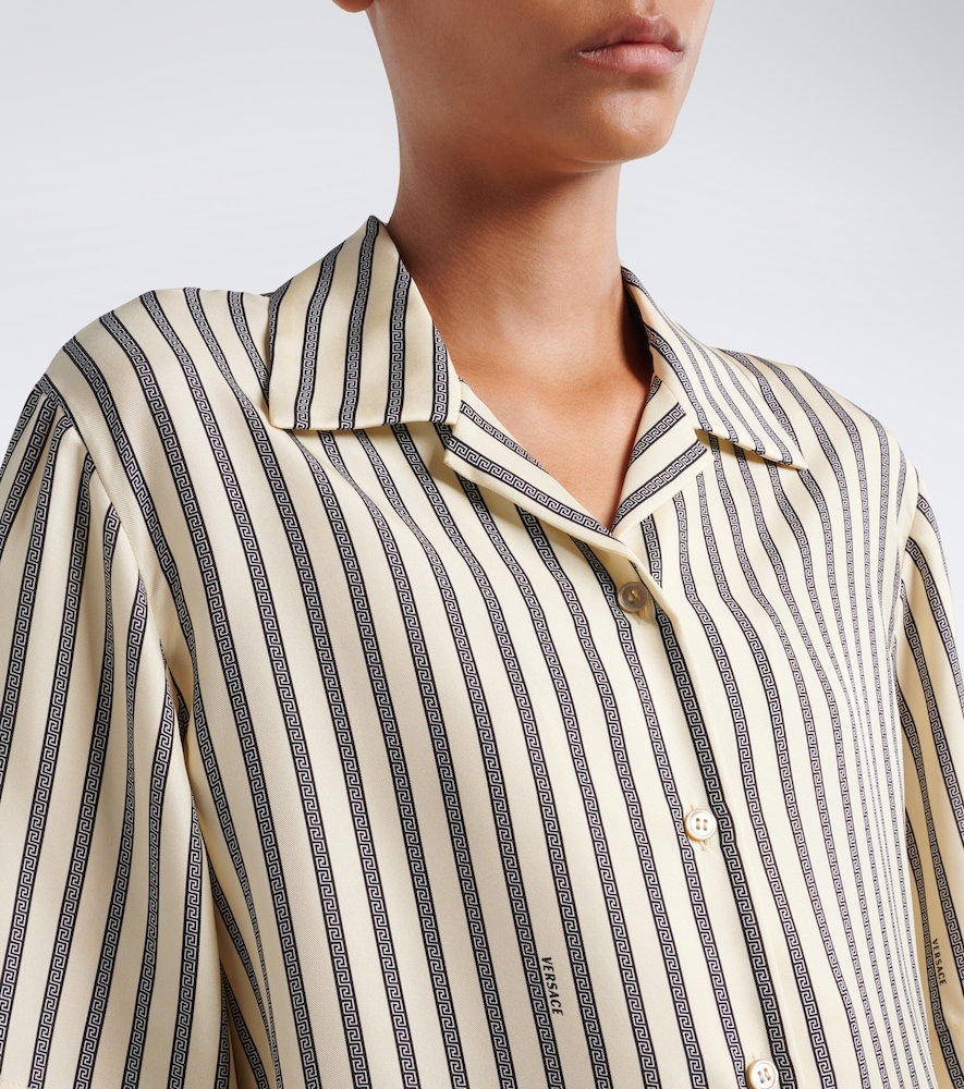 Meandros Striped Silk Twill Shirt