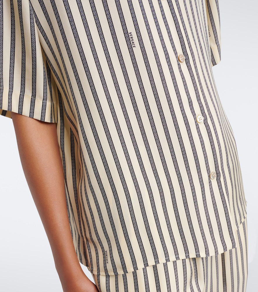 Meandros Striped Silk Twill Shirt