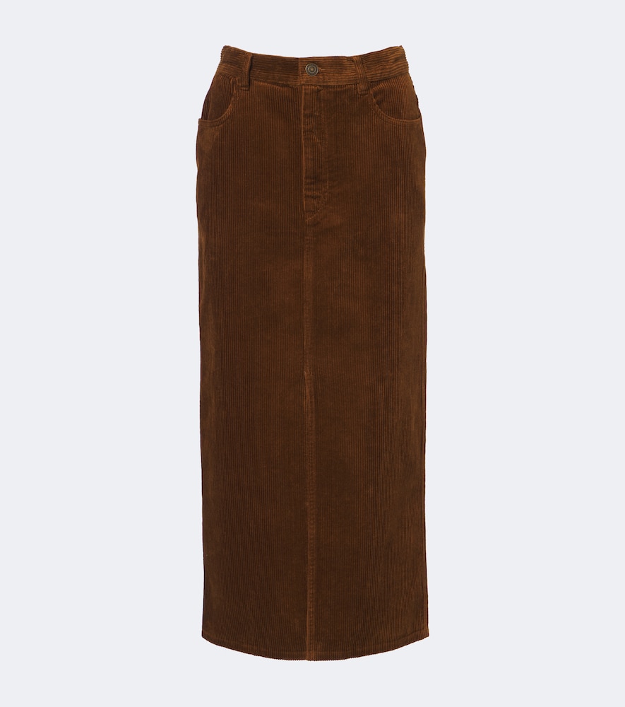 Marant Etoile Women's Brown Odalie Cotton And Linen Corduroy Maxi Skirt UK Size 6 - Mytheresa