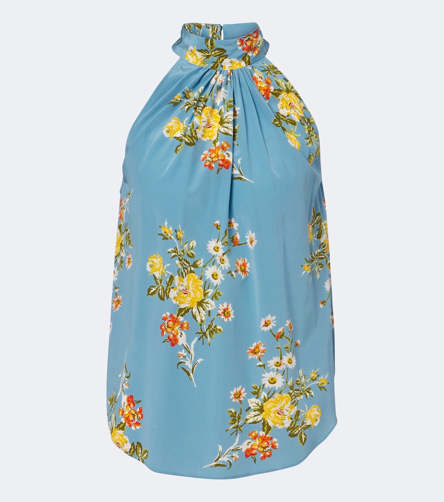 Top Kovi aus Seidengemisch mit Blumenmuster