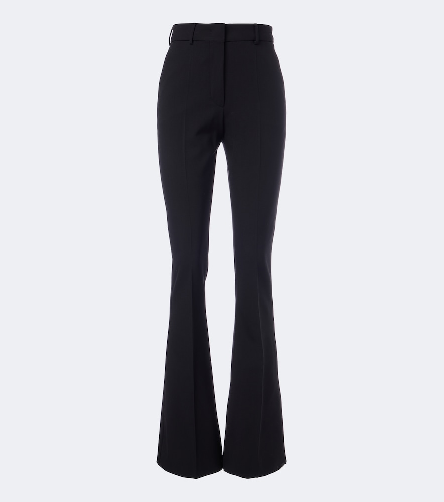 Pantaloni flared in misto lana