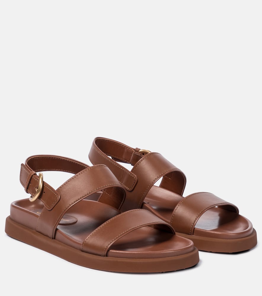 Gianvito Rossi Bilbao Sporty Napa Slingback Sandals In Brown