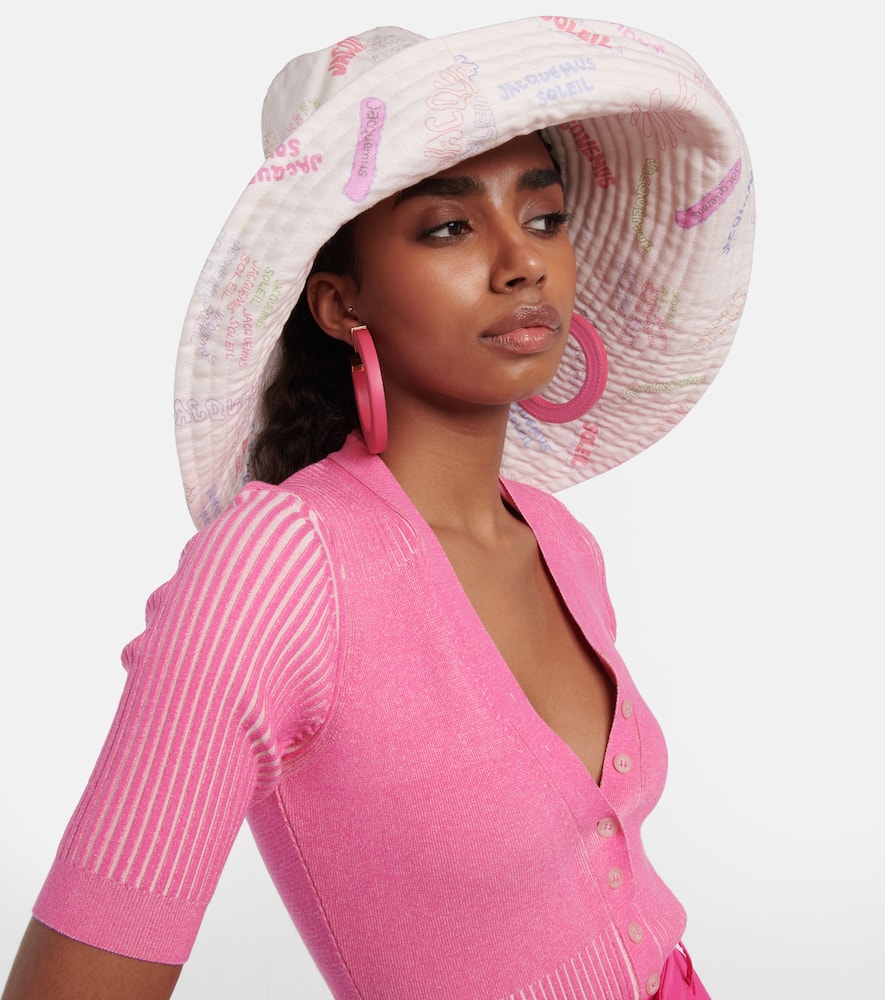 Shop Jacquemus Le Chapeau Lagrima Printed Cotton Sun Hat In Print Multi Tags