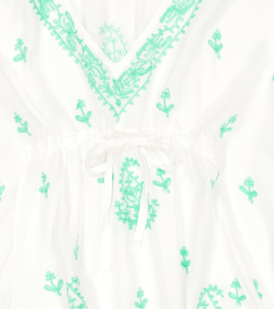 Shop Melissa Odabash Baby Sharize Embroidered Kaftan Dress In White Lime